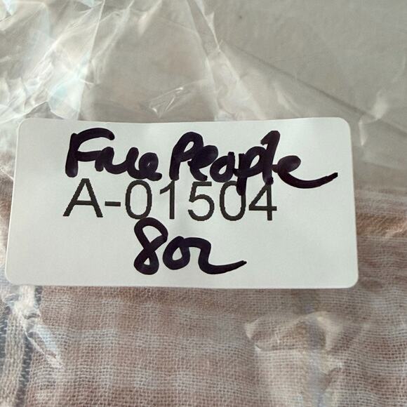 Free People Top Women XS Break My Stripe Plaid Oversized Pale Pink Gold Metallic - Picture 14 of 16